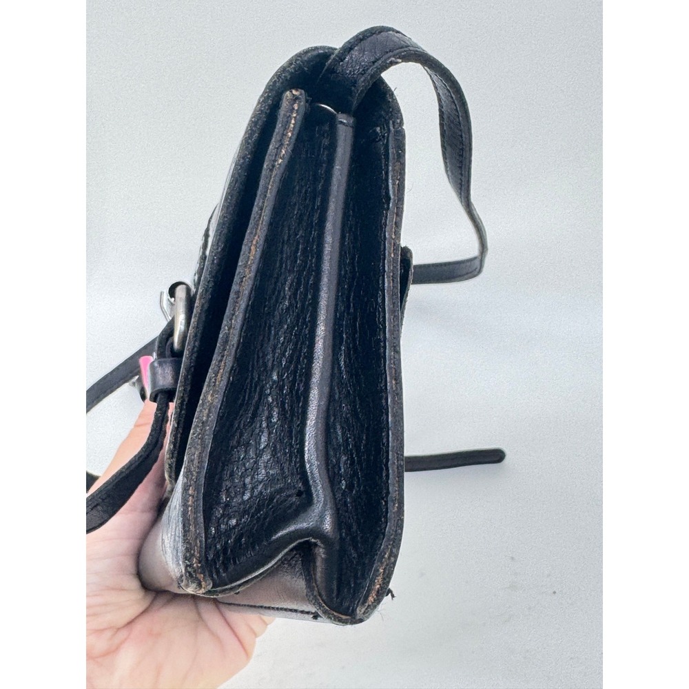 Patricia Nash Torri Black Tooled Leather Crossbody Bag Floral Embossed Boho West - Picture 7 of 11